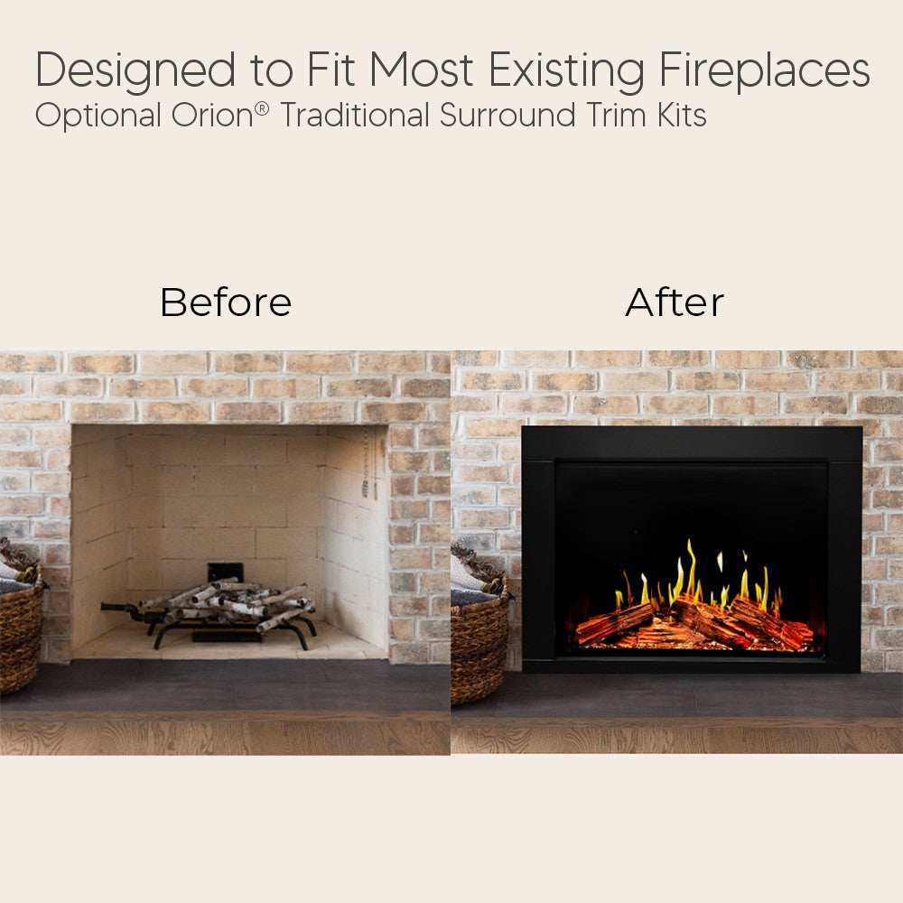 Modern Flames Orion V2 Traditional 36-Inch Electric Fireplace Insert with Extra Tall Surround