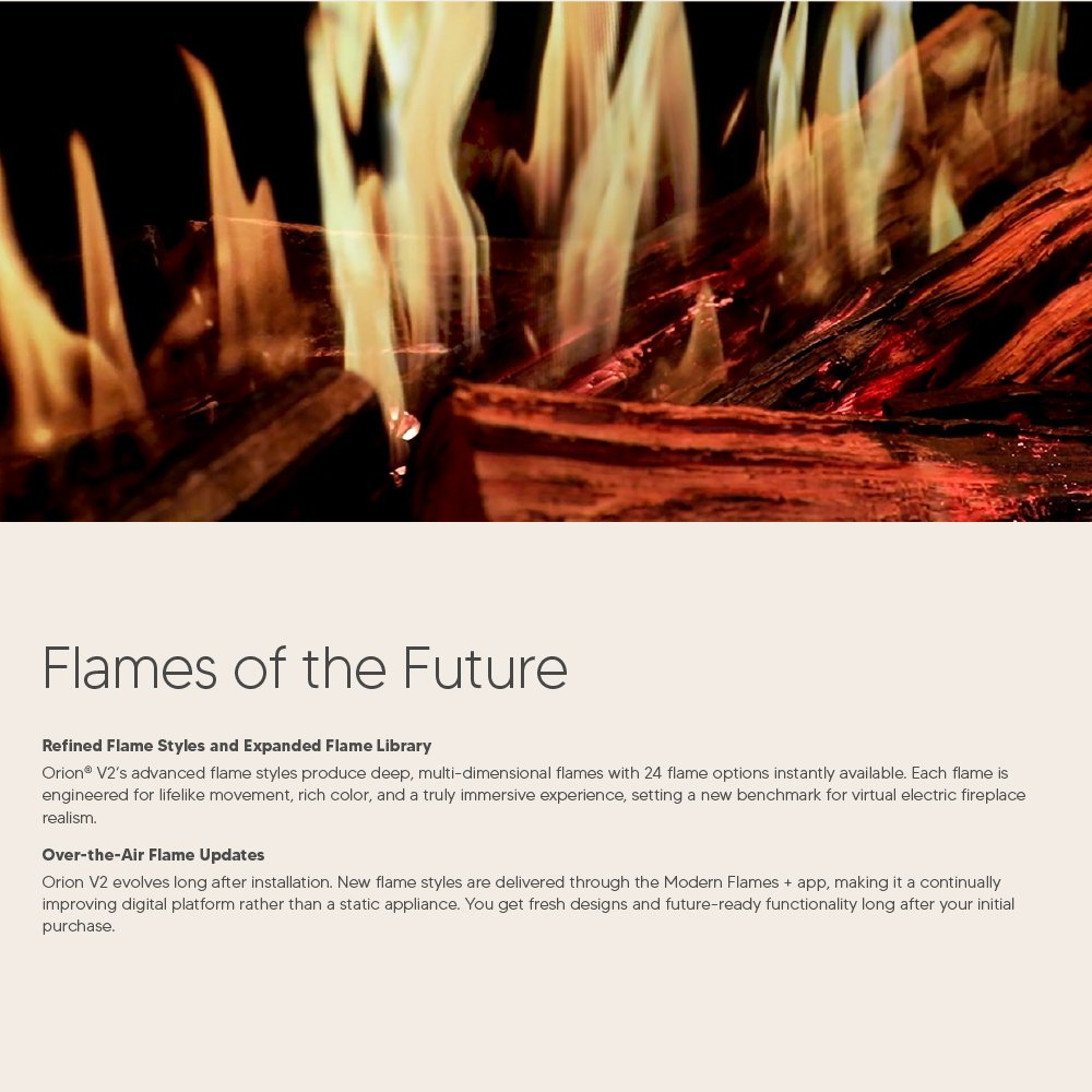 Modern Flames Orion V2 Slim 76-Inch Linear Built-In Electric Fireplace