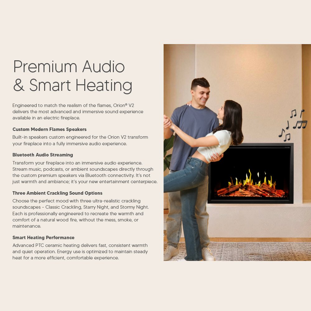 Modern Flames Orion V2 Multi 52-Inch Three-Sided Built-In Electric Fireplace