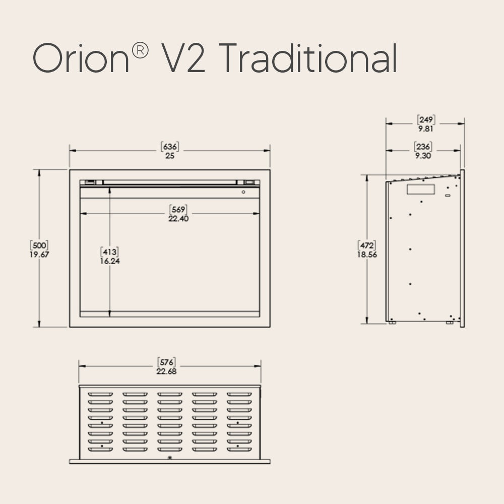 Modern Flames Orion V2 Traditional 26-Inch Built-In Electric Fireplace