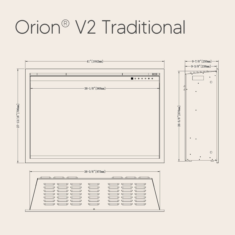 Modern Flames Orion V2 Traditional 42-Inch Built-In Electric Fireplace