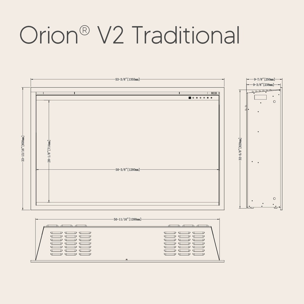Modern Flames Orion V2 Traditional 54-Inch Built-In Electric Fireplace