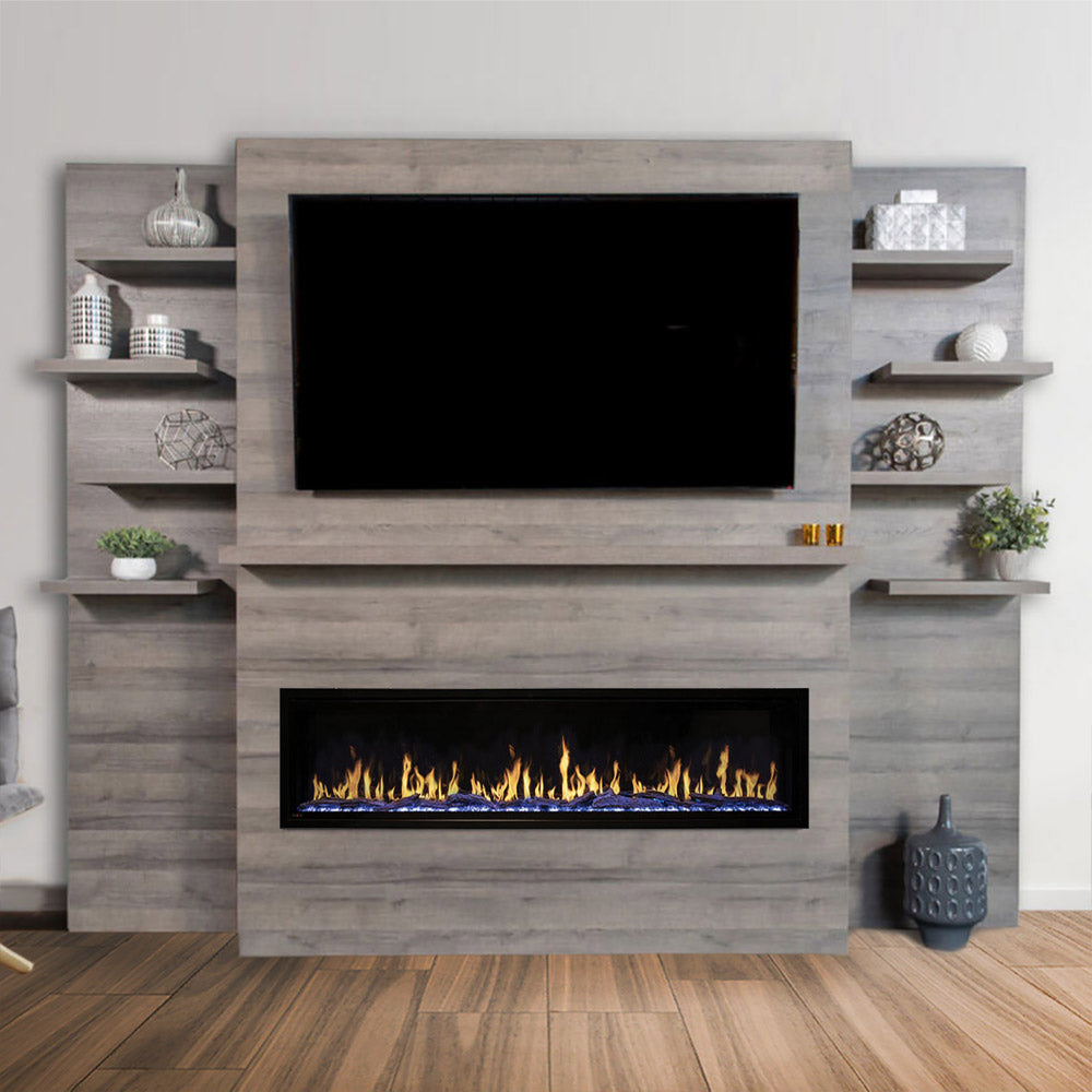 Modern Flames Orion Slim 60-Inch Linear Electric Fireplace with Allwood Wall System