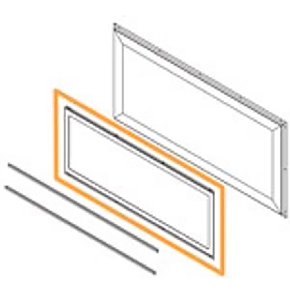 Indoor/outdoor see-through conversion kit, linear frame with inner glass panels