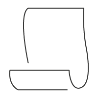 Outline of a sheet of paper on white background