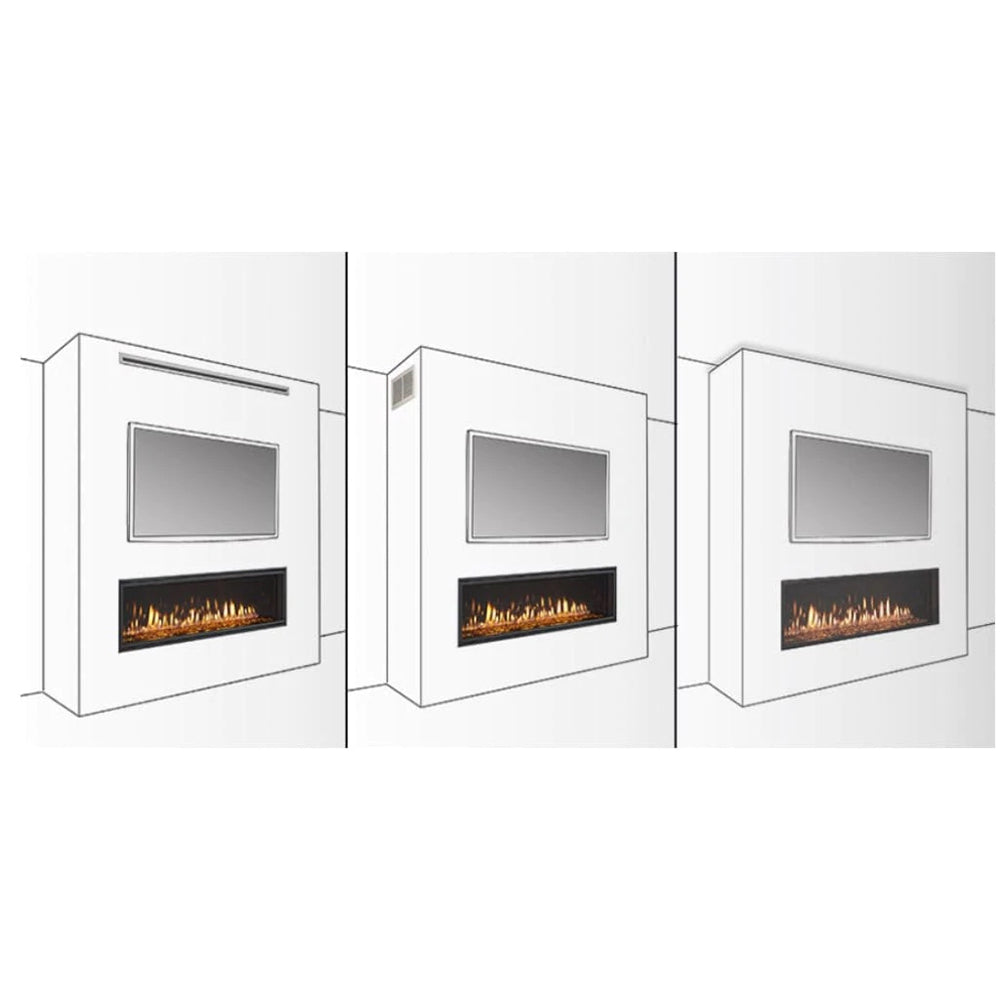 Passive heat management kit, rectangular wall units with air vents and fire openings