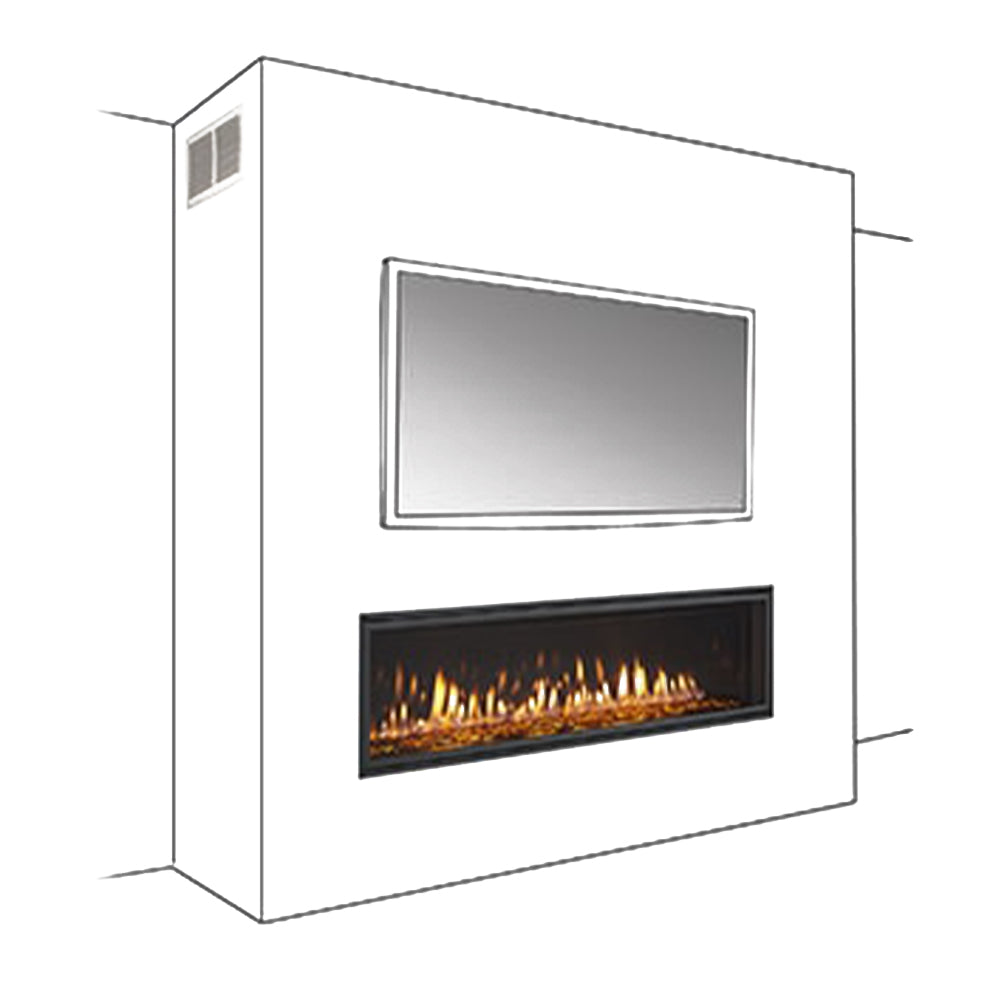 Passive heat management kit with wall-mounted side registers and firebox insert