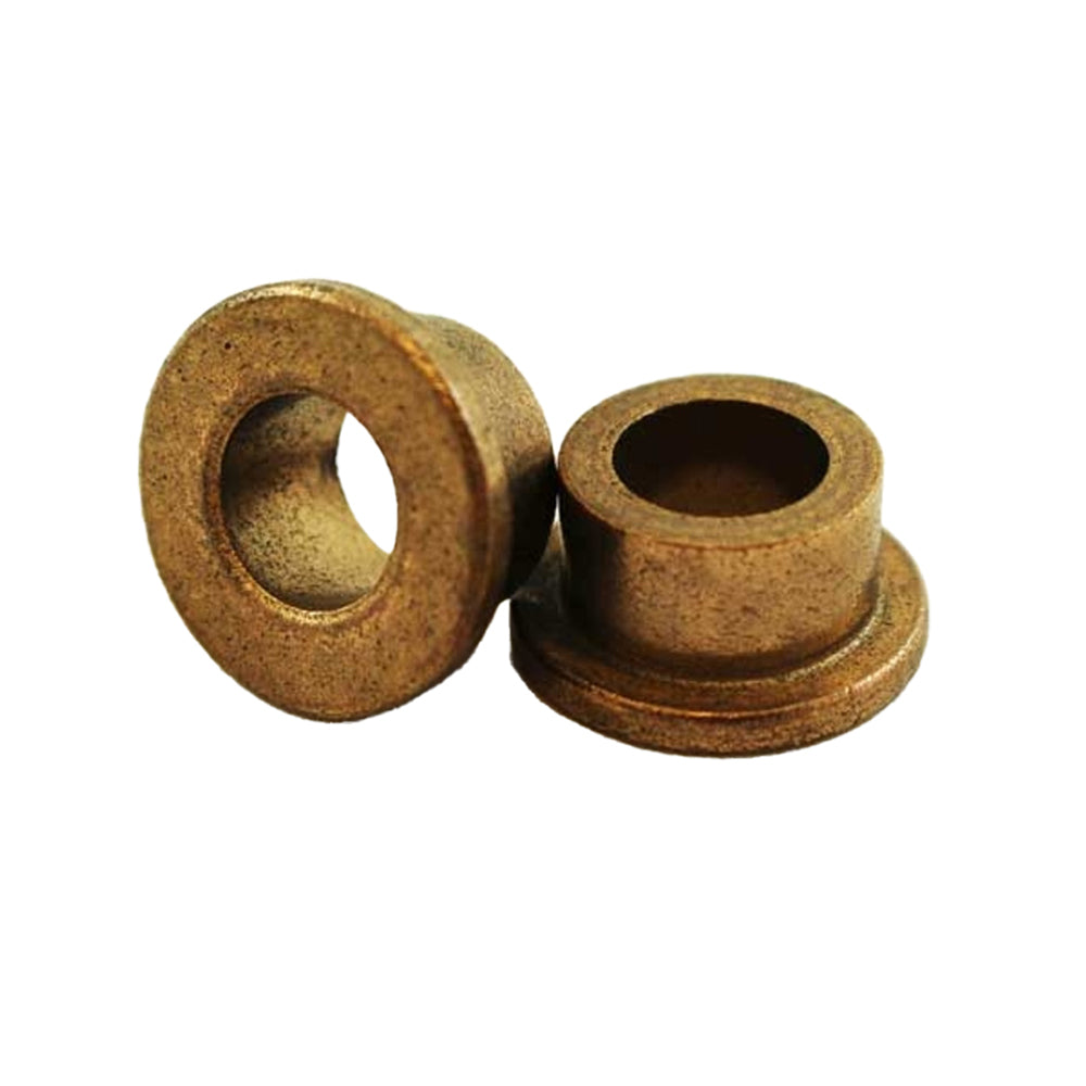 Pair of brown metal feed shaft bushings with inner bore, replacement parts pack of 2