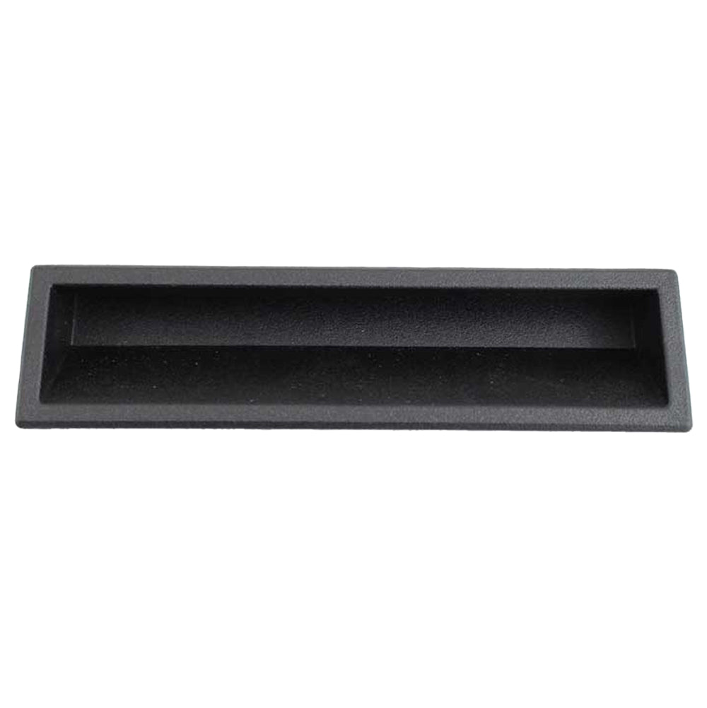 Replacement hopper lid handle, rectangular black plastic grip