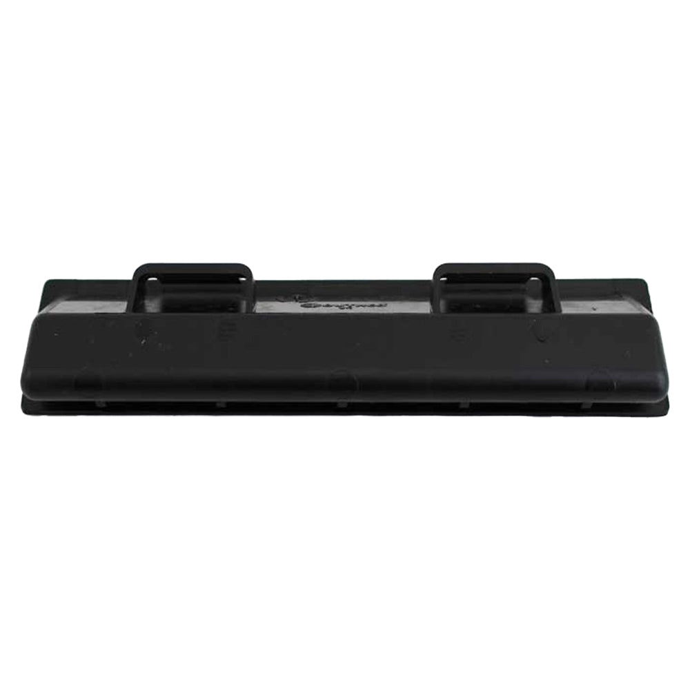 Replacement hopper lid handle with two raised mounting tabs, black plastic