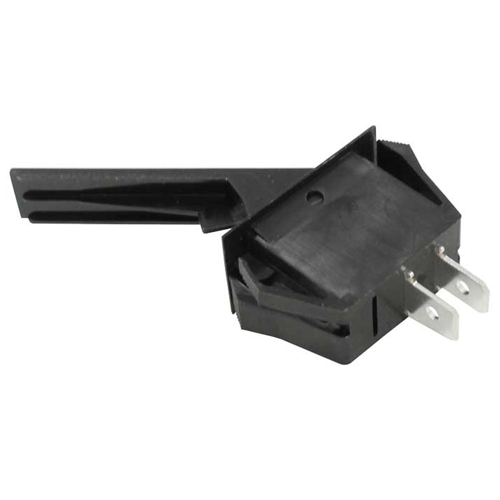 PelPro hopper switch with lever, plastic housing, and two prongs