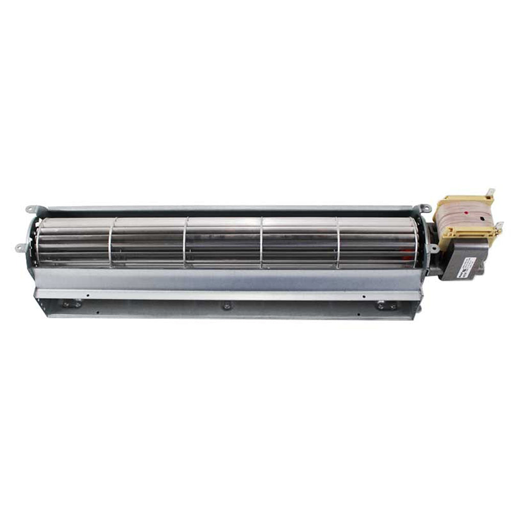 PelPro replacement convection blower with metal fan tube and motor housing, side view