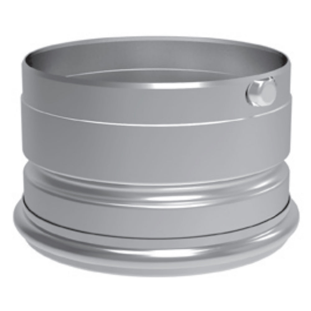 Steel clean-out tee cap in dark metal with a gasket-style rim
