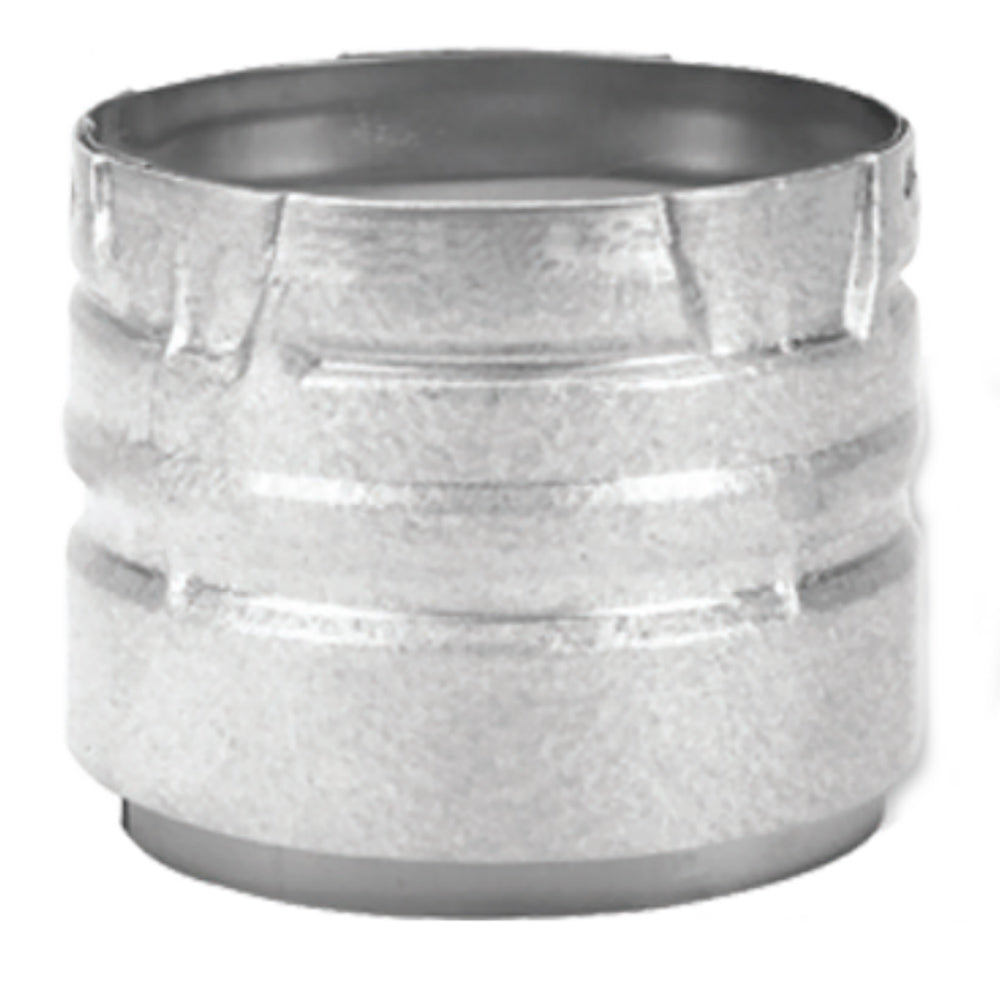 Metal pellet stove vent adapter, silver, 3-inch diameter opening