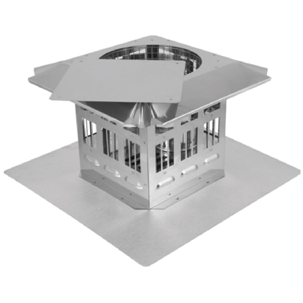 DuraVent pellet vent termination cap, galvalume steel with prairie louvered top