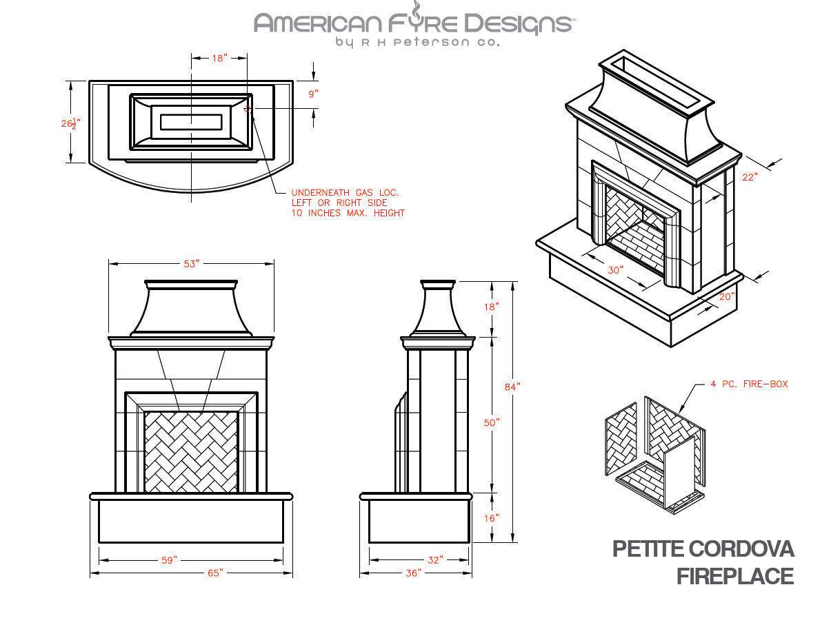 American Fyre Designs Petite Cordova Outdoor Gas Fireplace