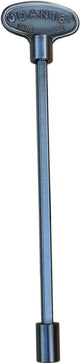Universal valve key in blue-gray finish with oval head and capped cylindrical ends.