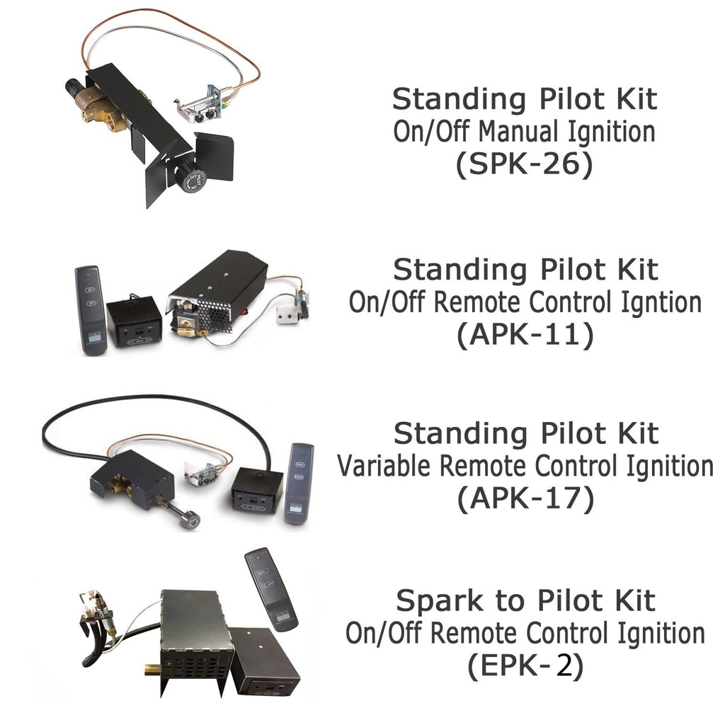 Standing pilot ignition kit components with wiring and remote control igniter