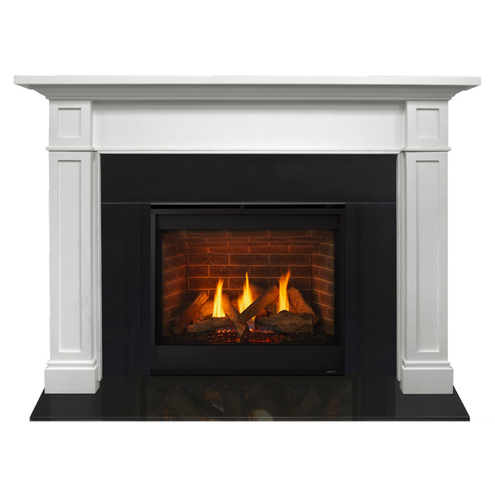 Majestic Quartz 42in DV Gas Fireplace w/ Acadia Flush Mantel