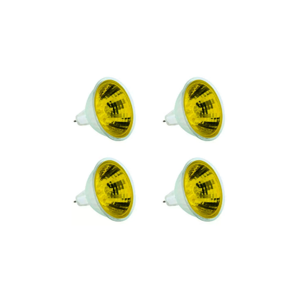 Dimplex halogen bulbs 4-pack, yellow glass bulbs with white base