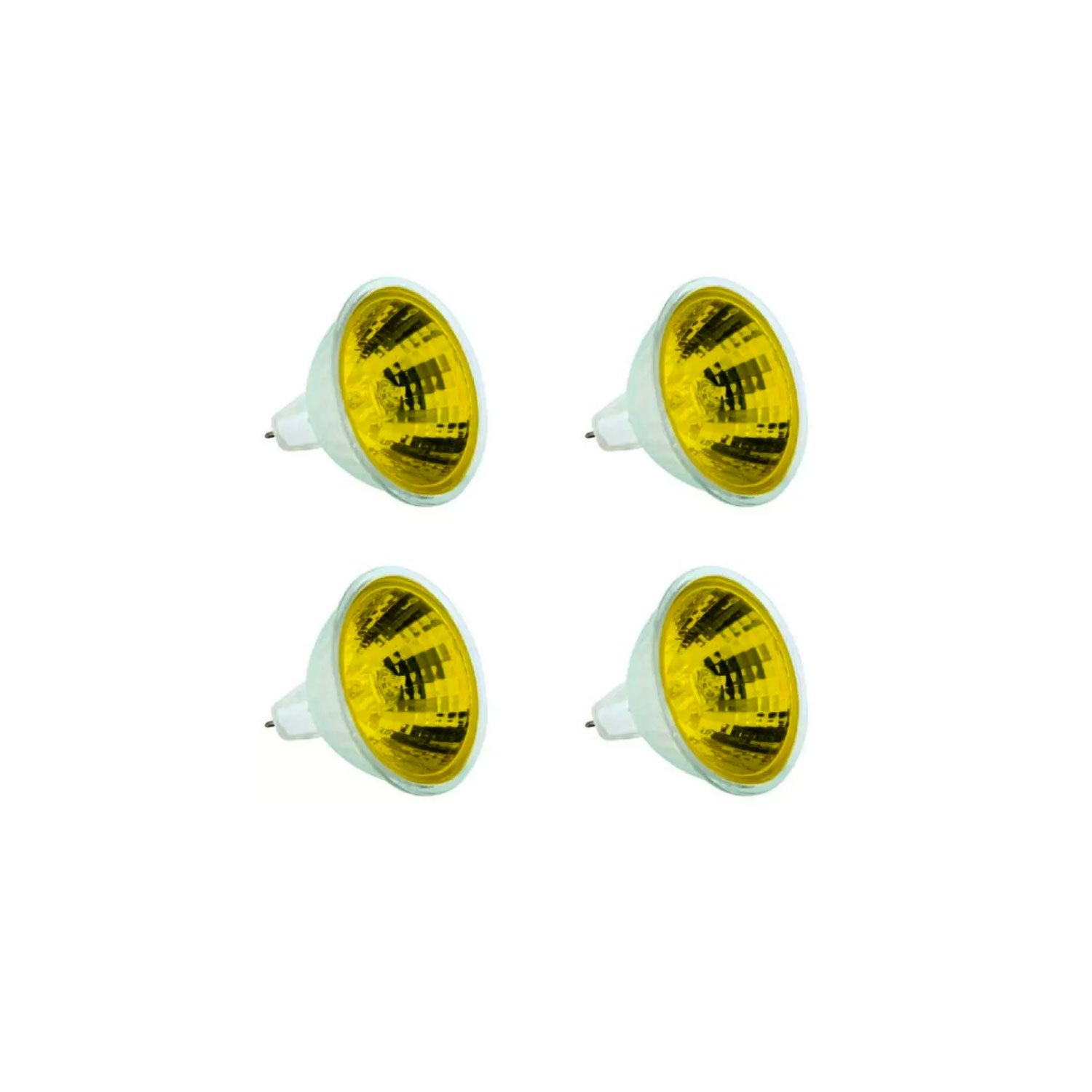 Dimplex halogen bulbs 4-pack, yellow glass bulbs with white base