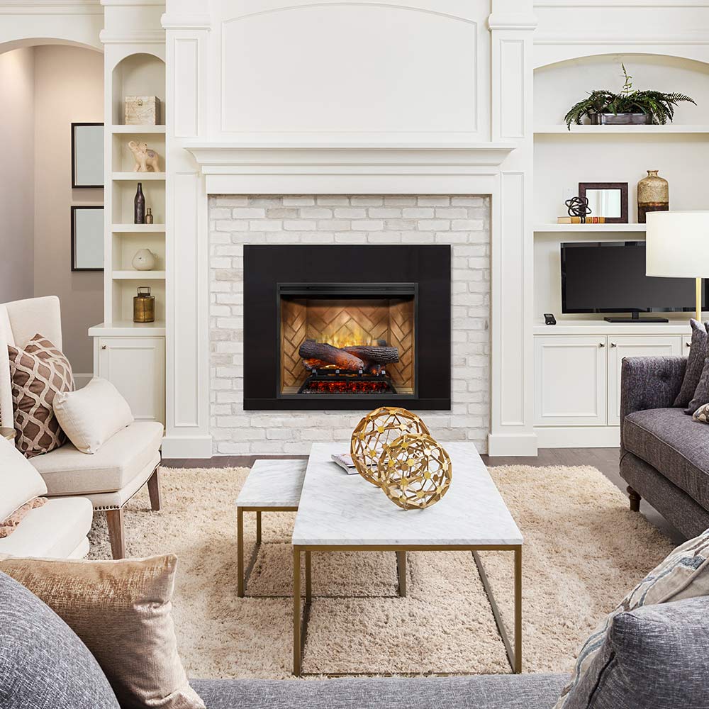Dimplex RBF24DLX-INS Revillusion Electric Fireplace Insert with Herringbone Backer, 24-Inches