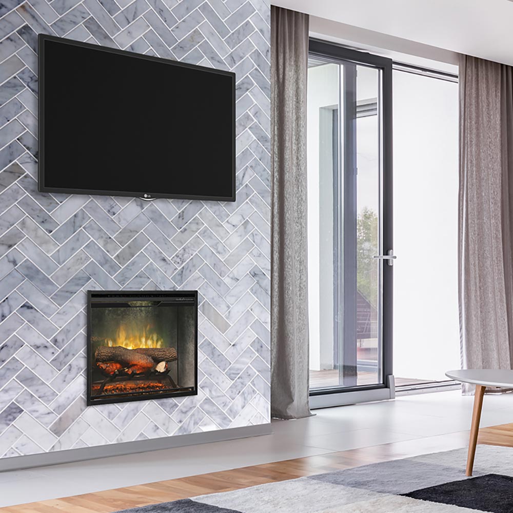 Dimplex RBF24DLXWC-INS Revillusion Electric Fireplace Insert with Weathered Concrete Backer, 24-Inches