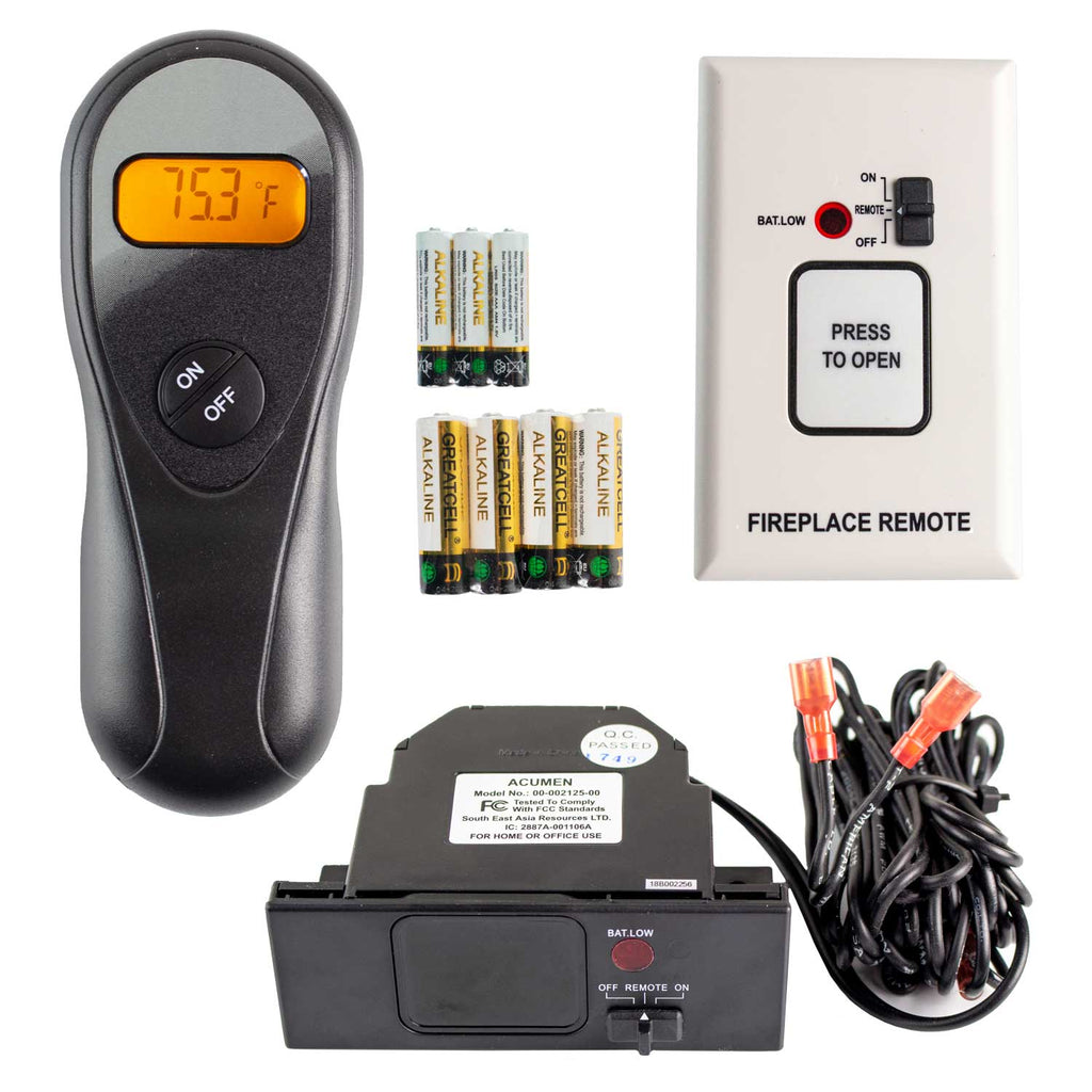 Acumen On/Off Fireplace Remote Control with 9-Foot Wires