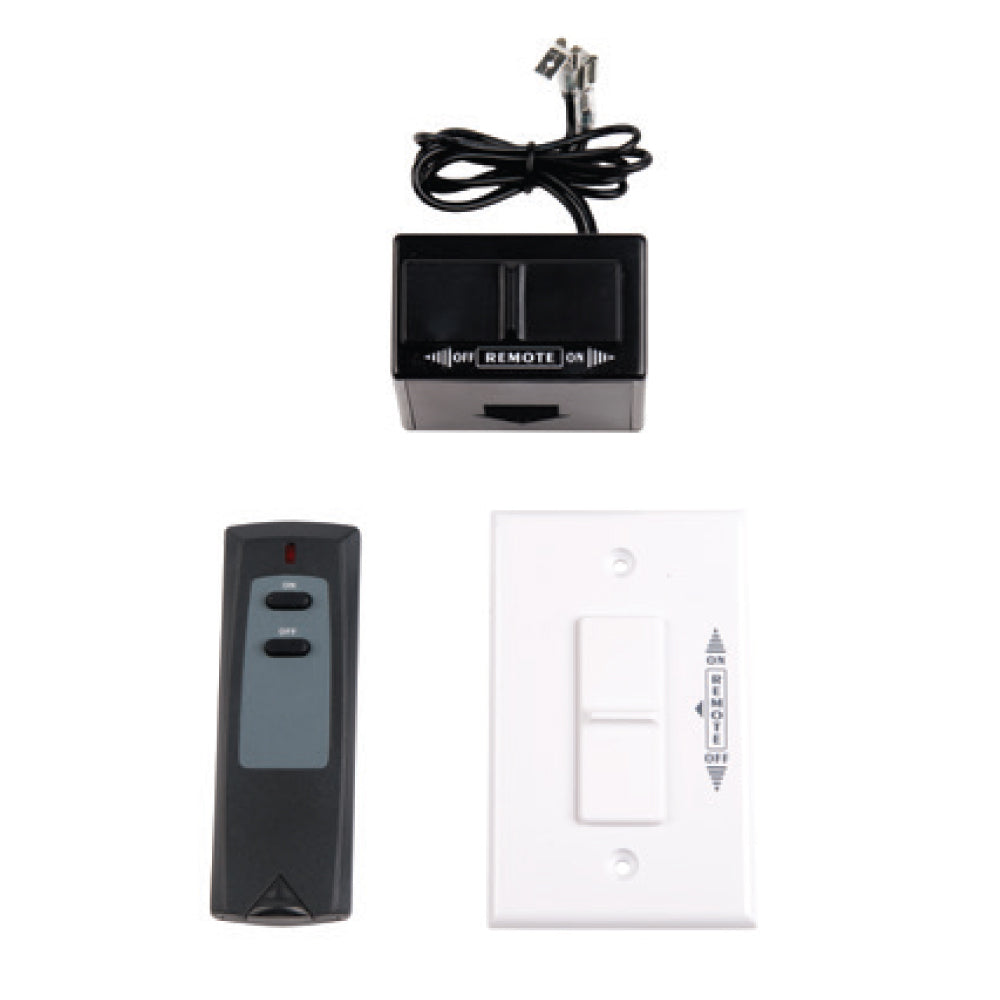 Fireplace remote control with on/off receiver kit, handheld remote and wall receiver