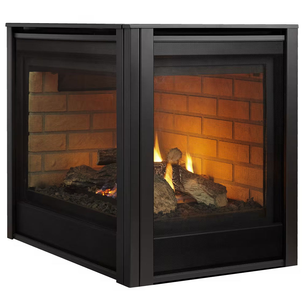 Majestic 36-Inch Direct Vent Multi-Sided Right Corner Gas Fireplace with IntelliFire Ignition