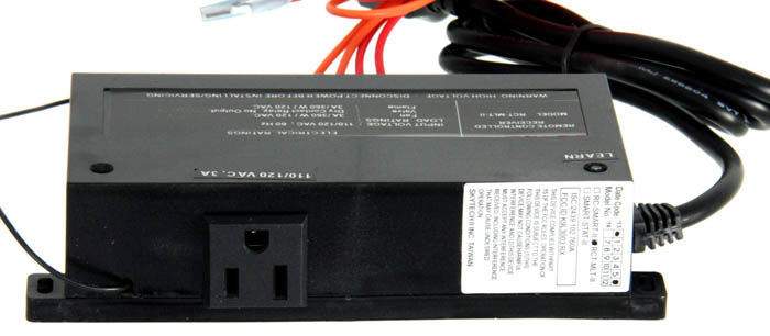 Fireplace remote receiver back panel with power jack and connection terminals