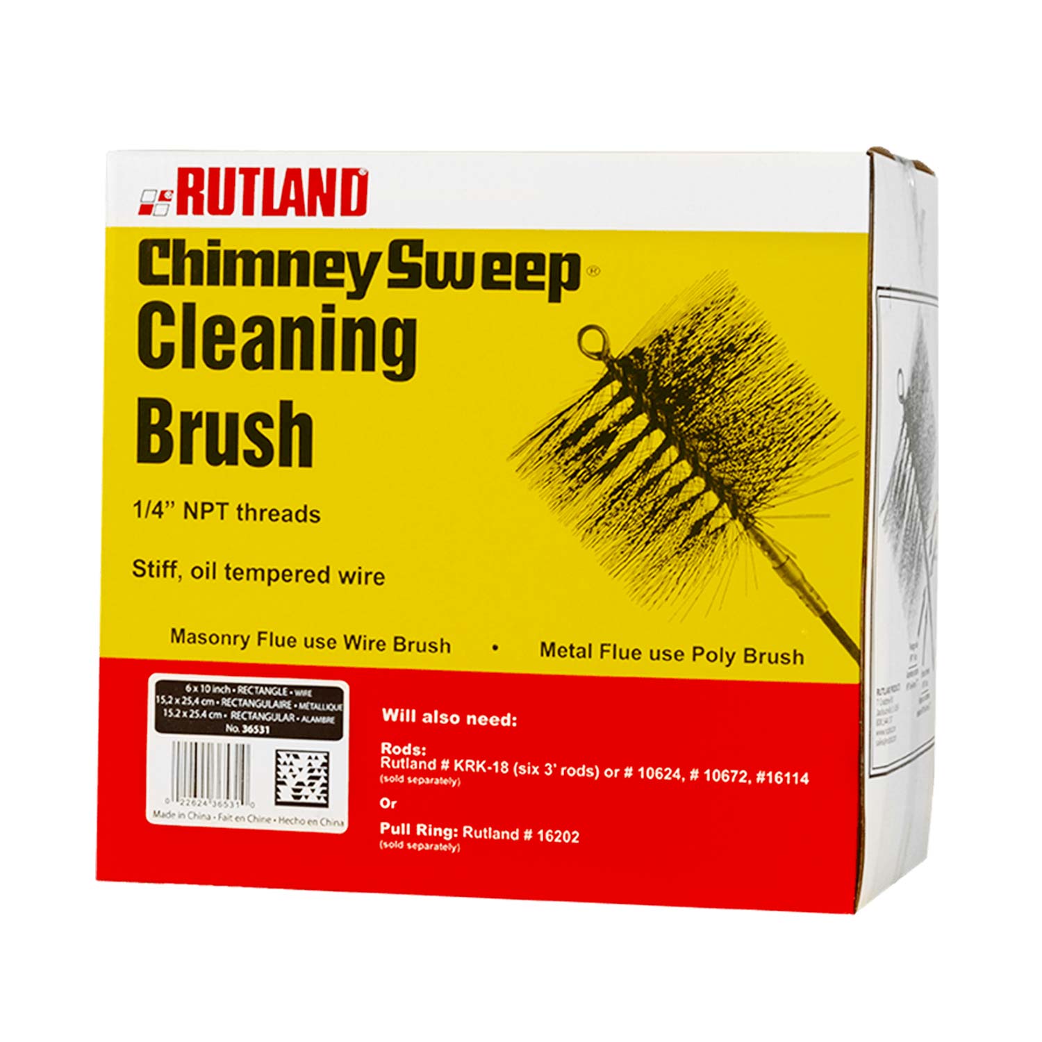 Rutland Chimney Sweep Rectangular Wire Brush
