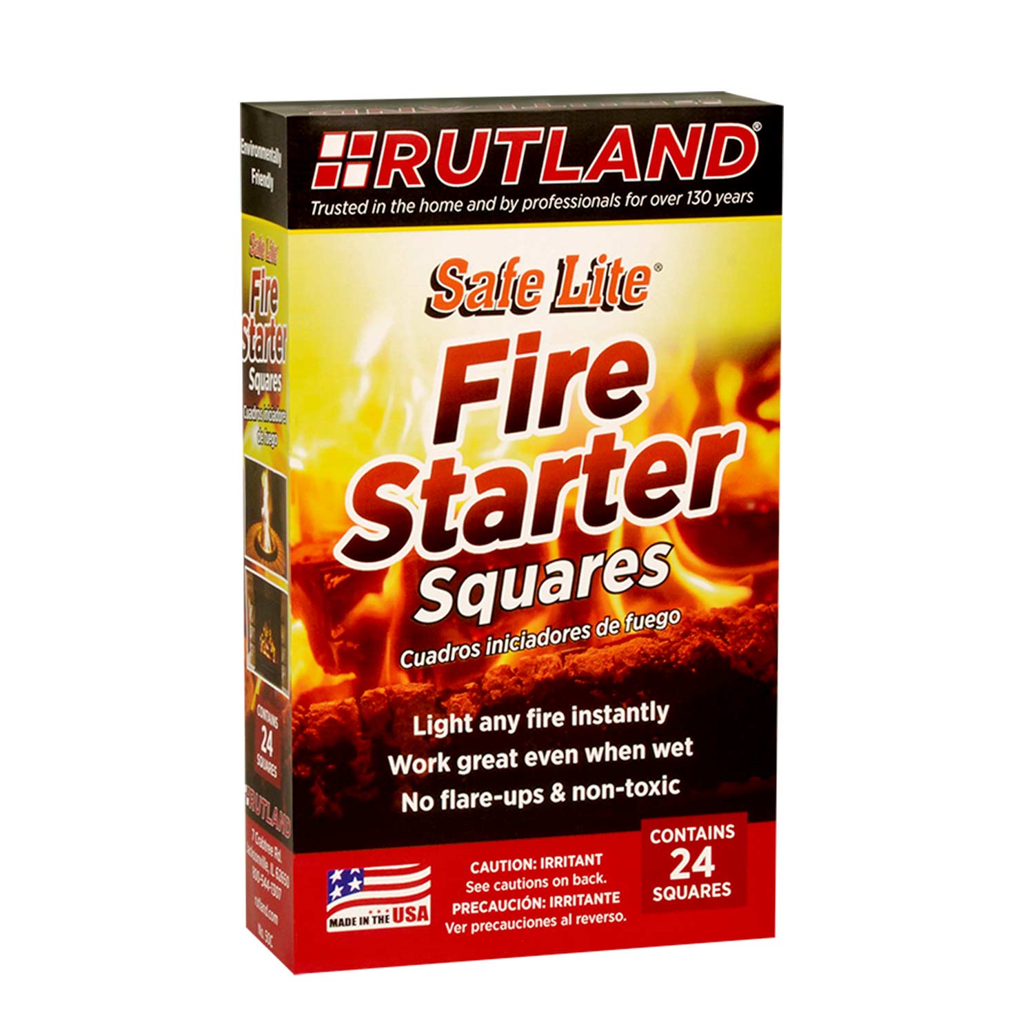 Rutland Safe Lite Fire Starter Squares, 24 Squares