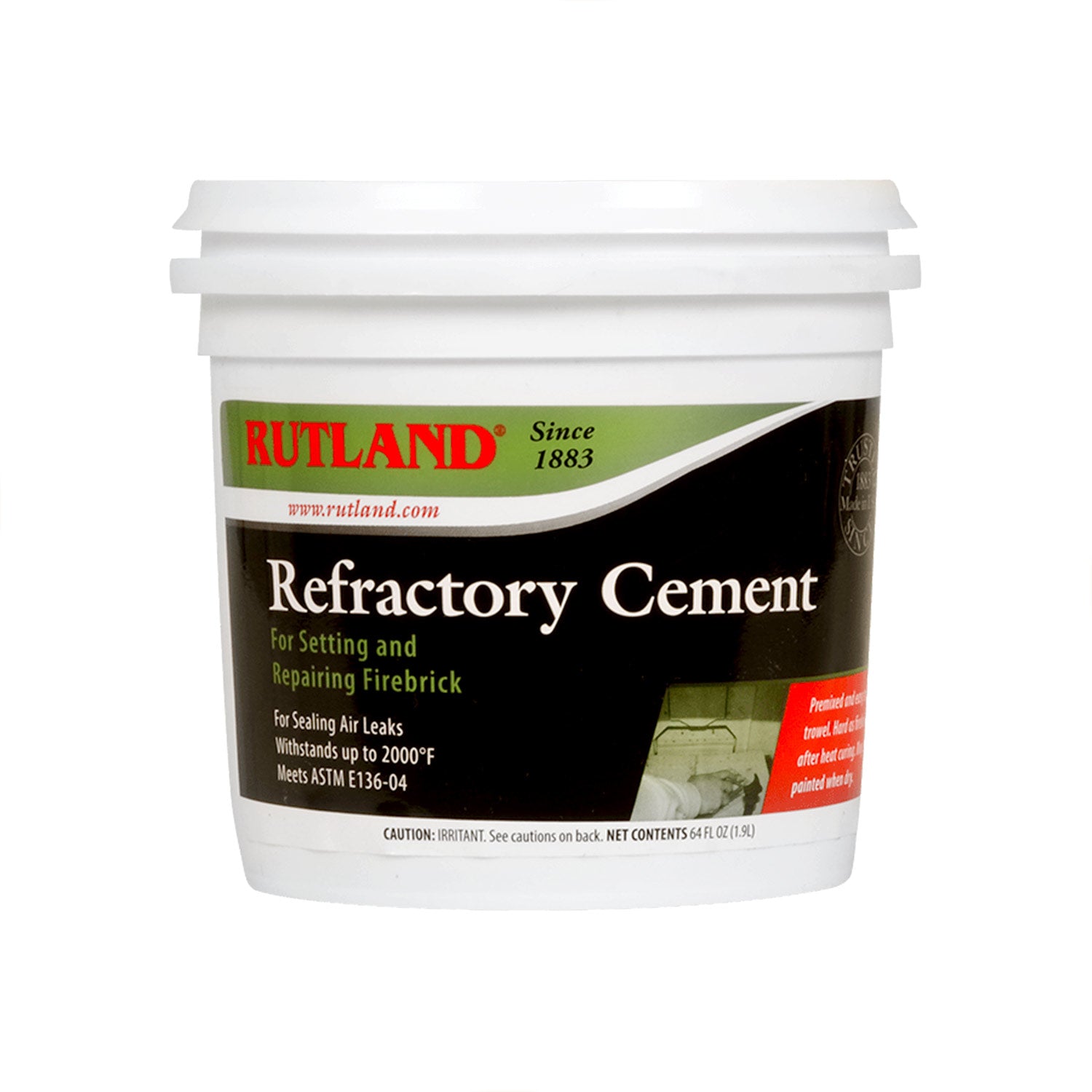 Rutland Refractory Cement, 64 oz Tub