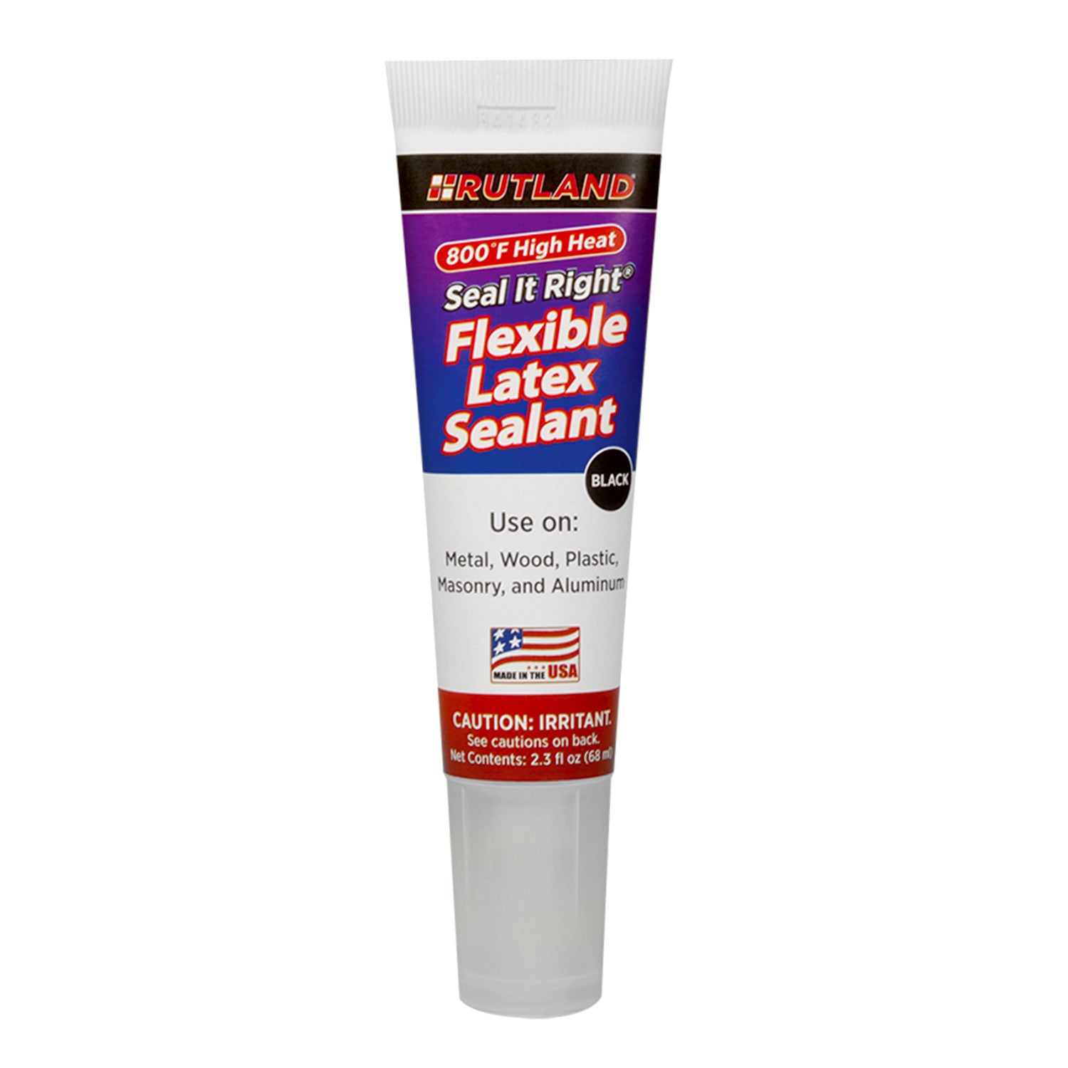 Rutland Seal It Right flexible latex sealant tube, black, 2.3 oz