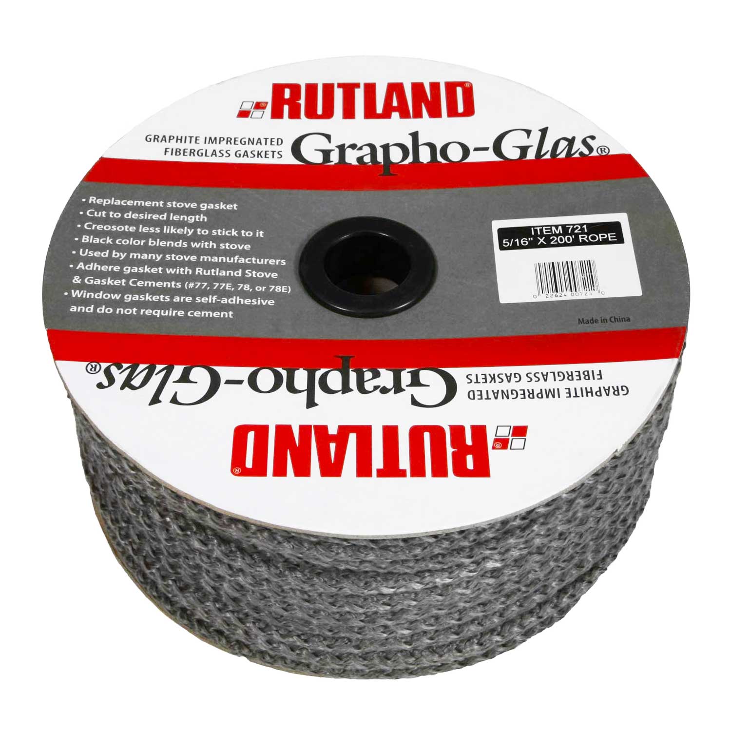 Rutland Grapho-Glas Spooled Rope Stove Gasket, 7/16-Inch Diameter, 100 Ft