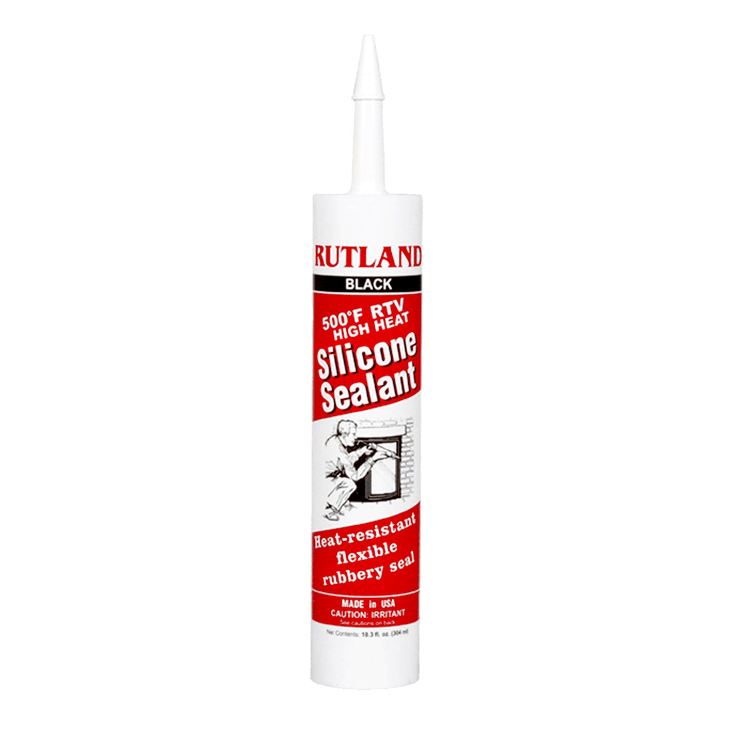 Rutland 500 Degree F RTV High Heat Silicone, 10.3 oz Cartridge, Black