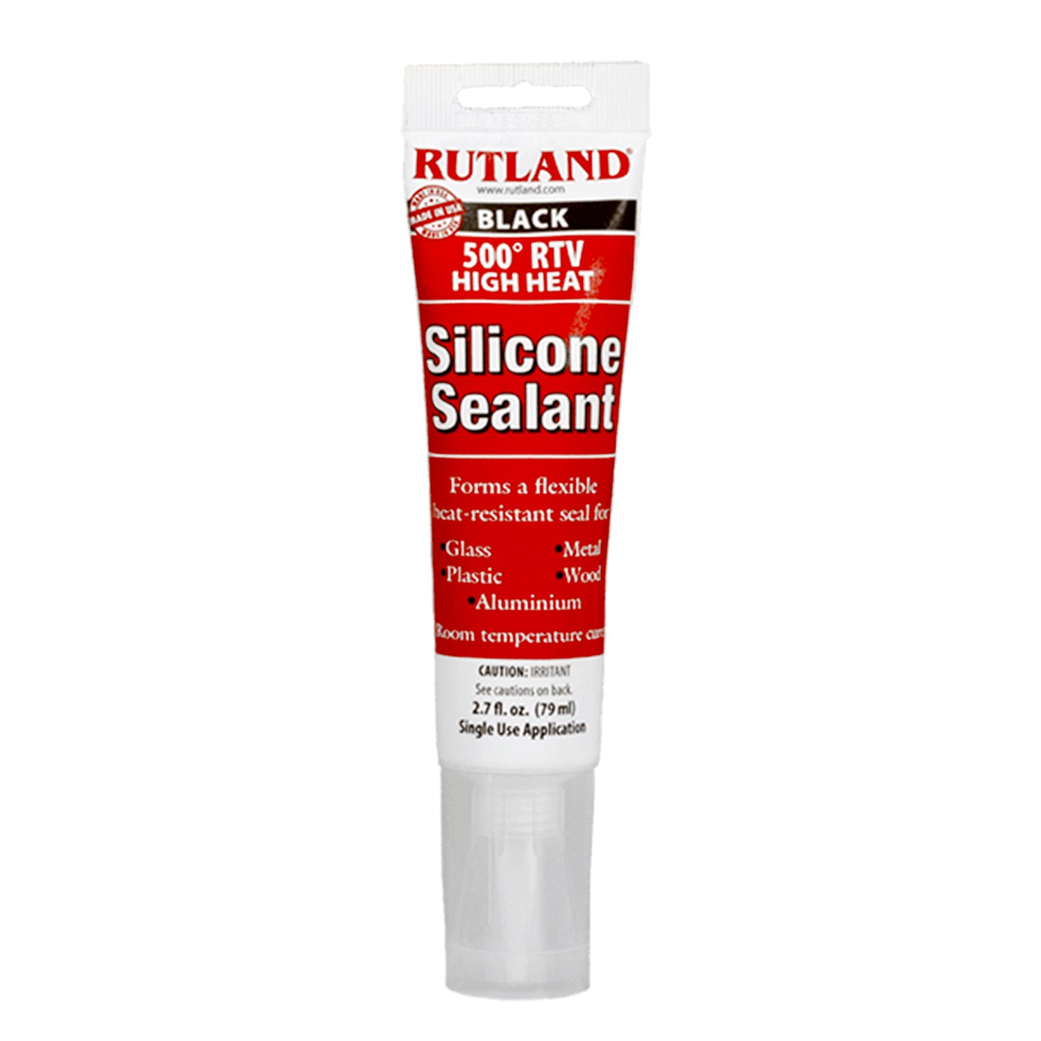 Rutland 500 Degree F RTV High Heat Silicone, 2.7 oz Tube, Black