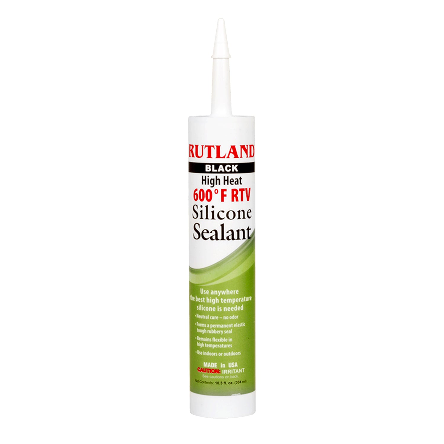 Rutland black RTV silicone sealant cartridge with nozzle cap