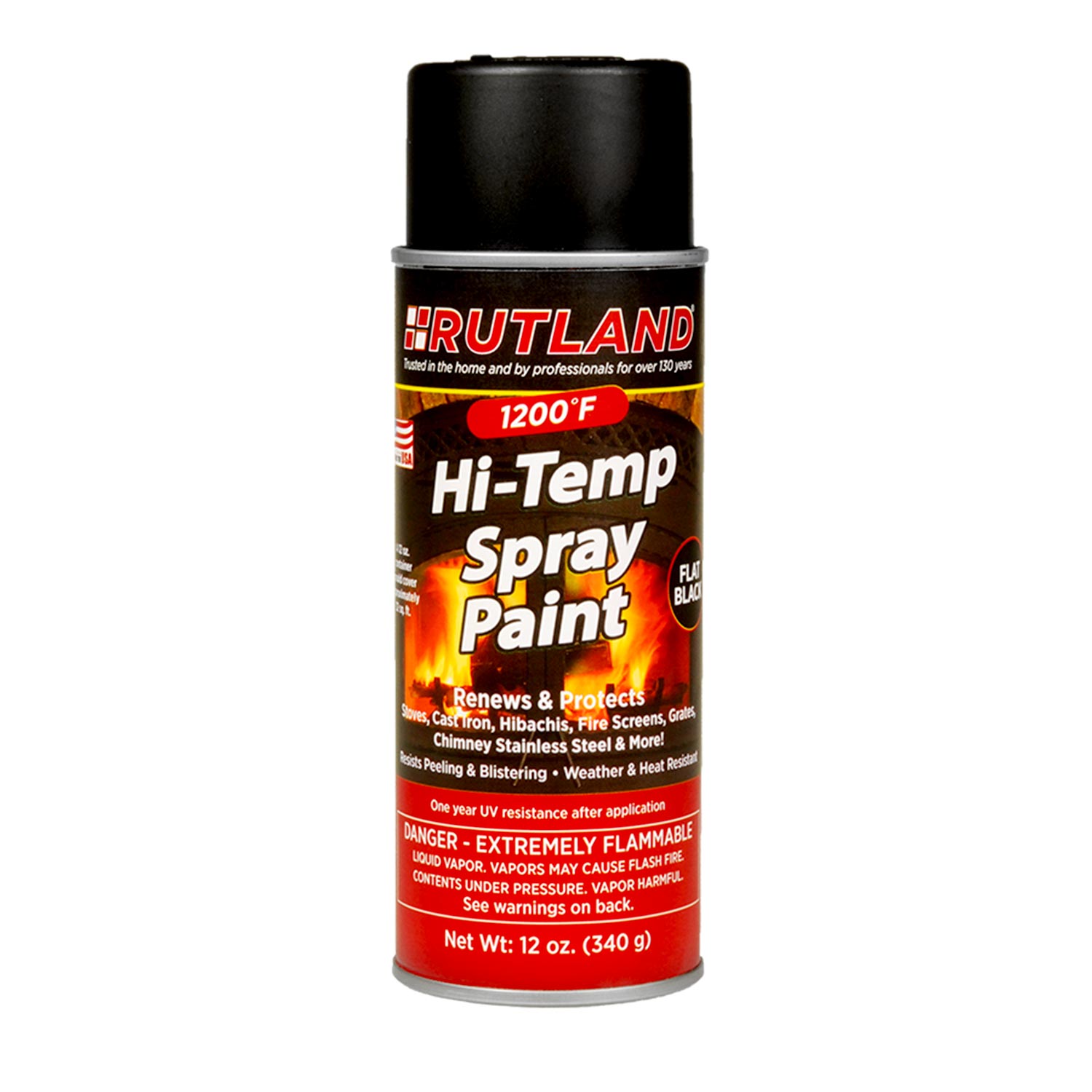 Rutland 1200 Degree F Spray On High Temp Paint, 12 fl oz