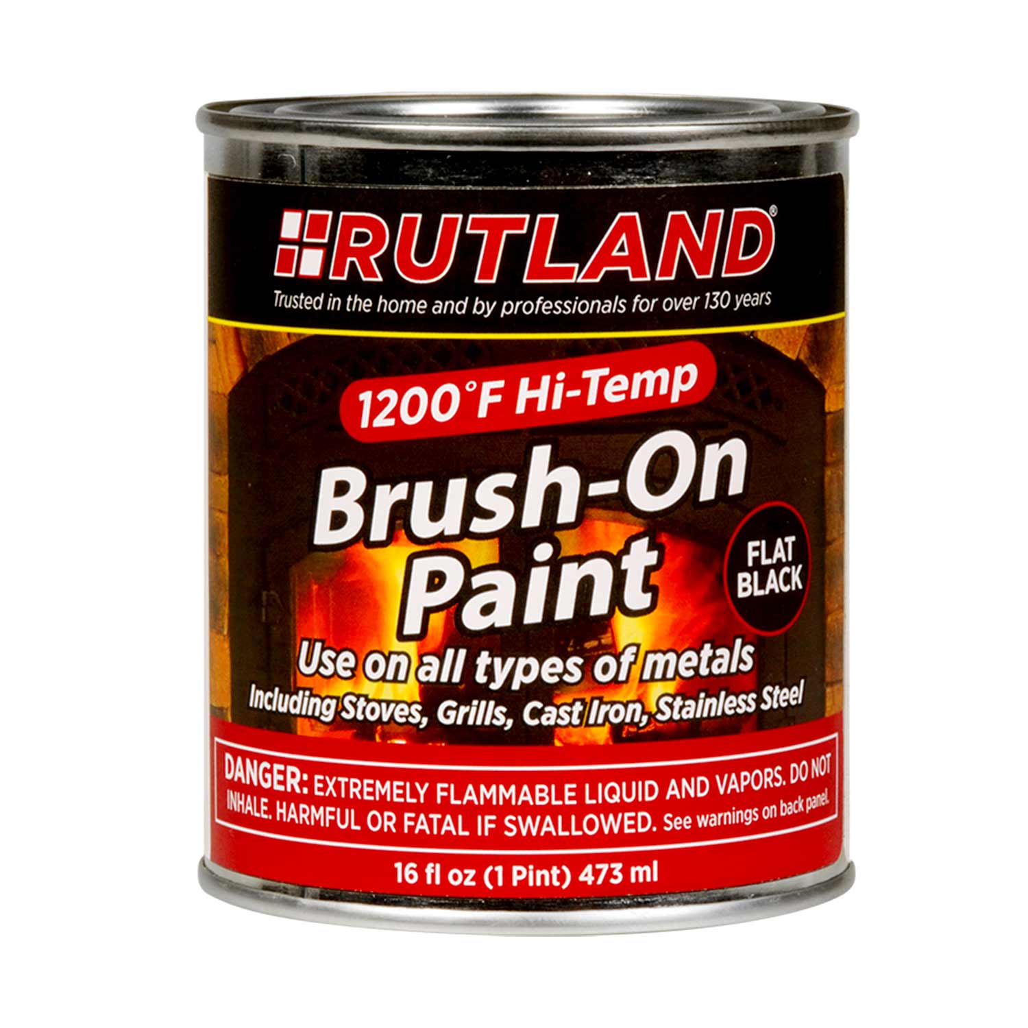 Rutland 1200 Degree F Brush On High Temp Paint, 16 fl oz