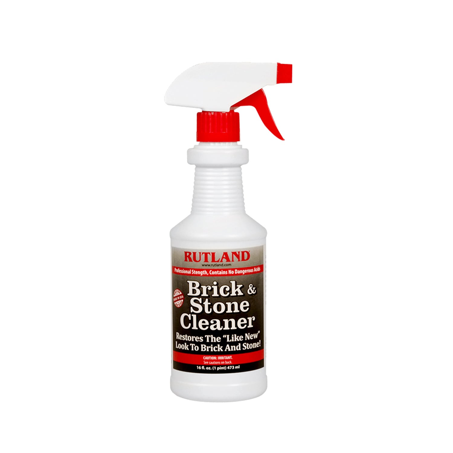 Rutland Brick and Stone Cleaner spray bottle with red trigger and red label