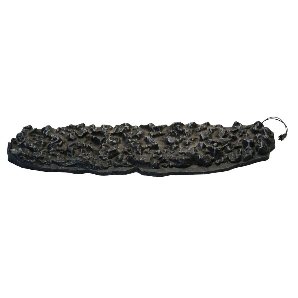 Dimplex log grate ember mat, dark textured resin with curled cable loop
