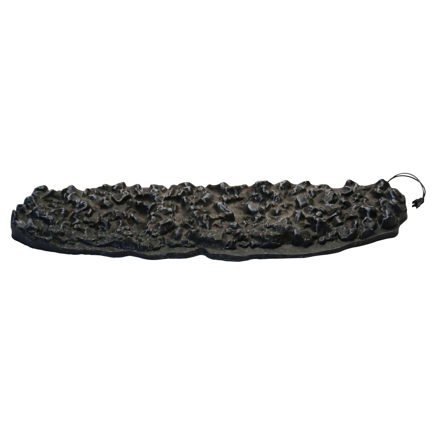 Dimplex log grate ember mat, dark textured resin with curled cable loop