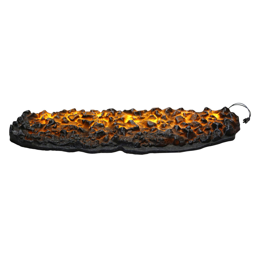 Black ember mat with orange flame effect and right cable loop