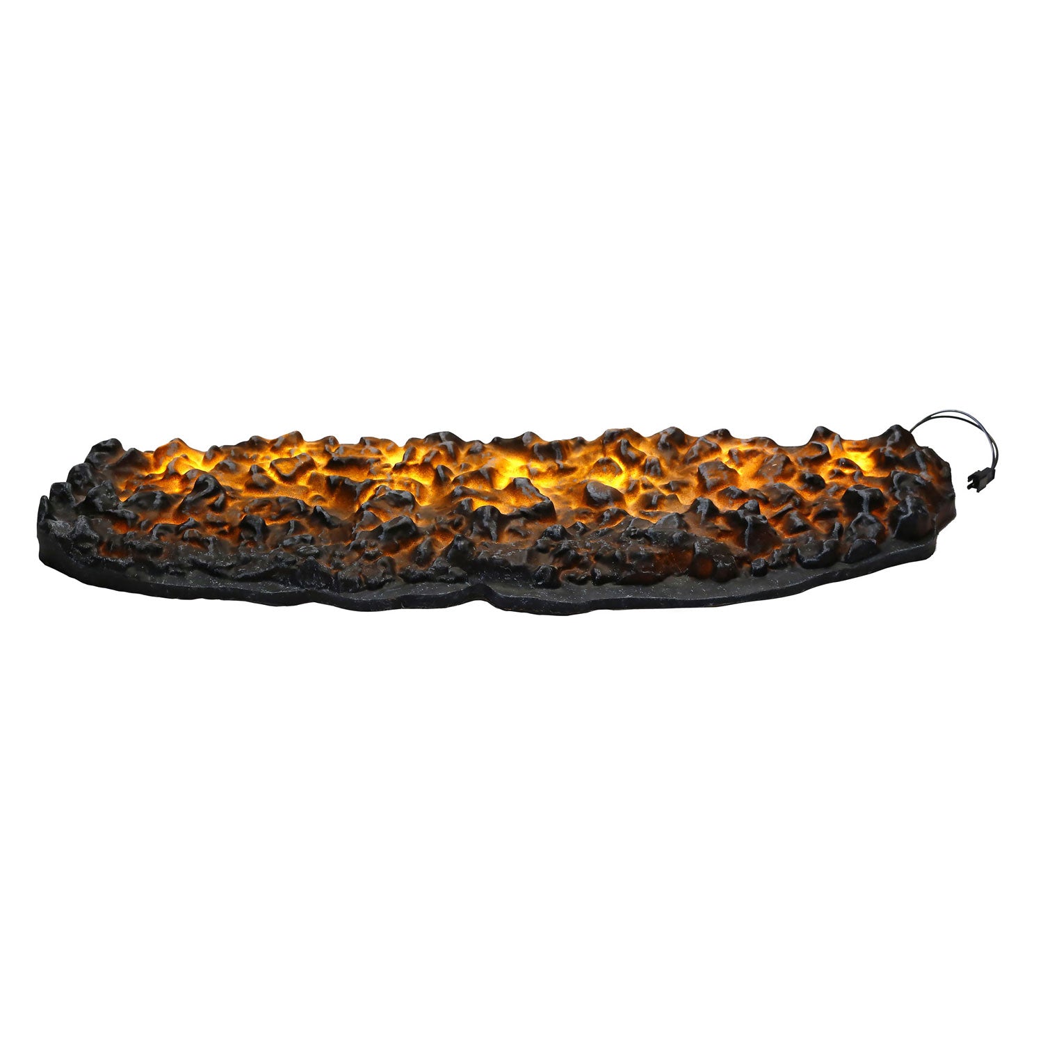 Black ember mat with orange flame effect and right cable loop