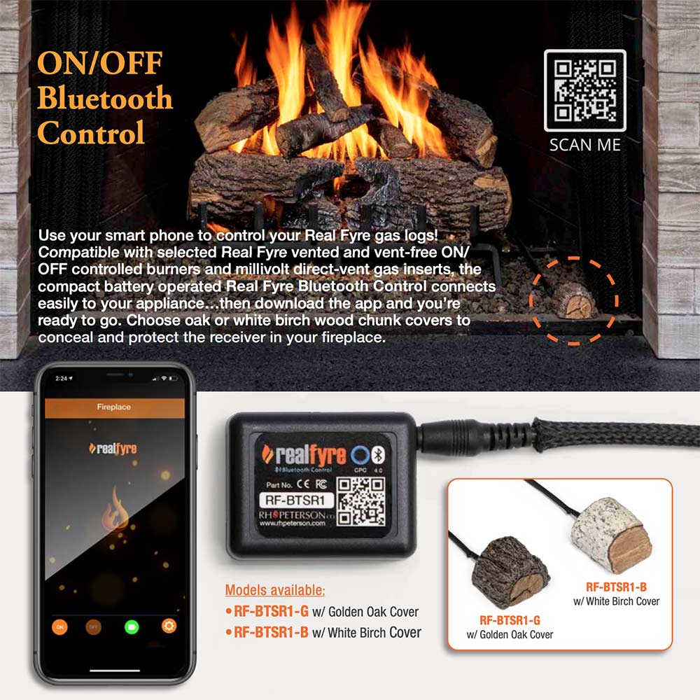 Real Fyre Bluetooth on/off control module with log cover pieces and cable
