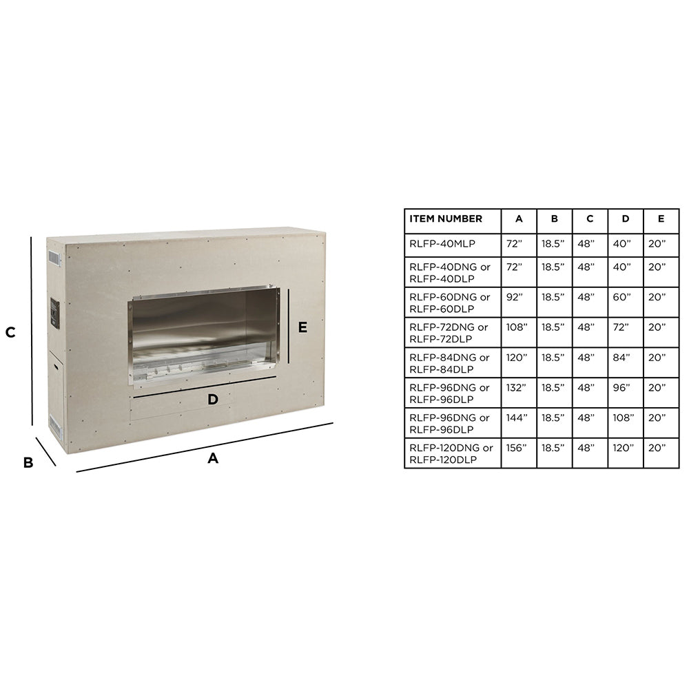 Ready-to-finish linear single-sided fireplace insert with glass viewing opening, beige frame