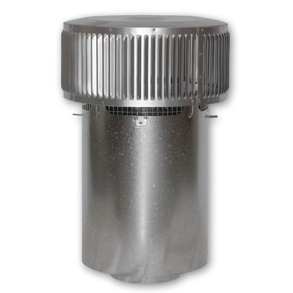 Round metal chimney termination cap with louvered side screen and slip section