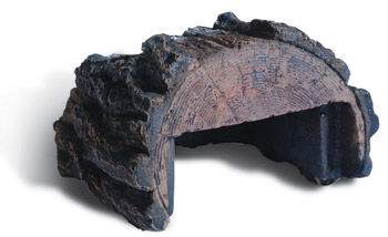 Log-style receiver cover, dark textured wood-look with open side